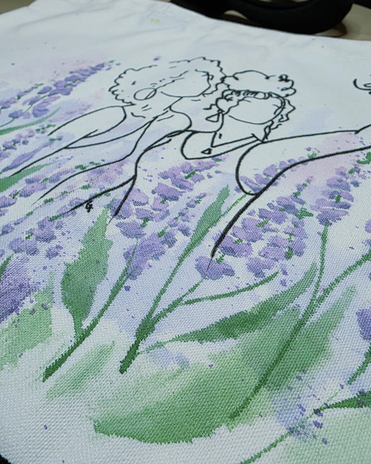 Lavender Encounter — Hand-Painted Canvas Tote