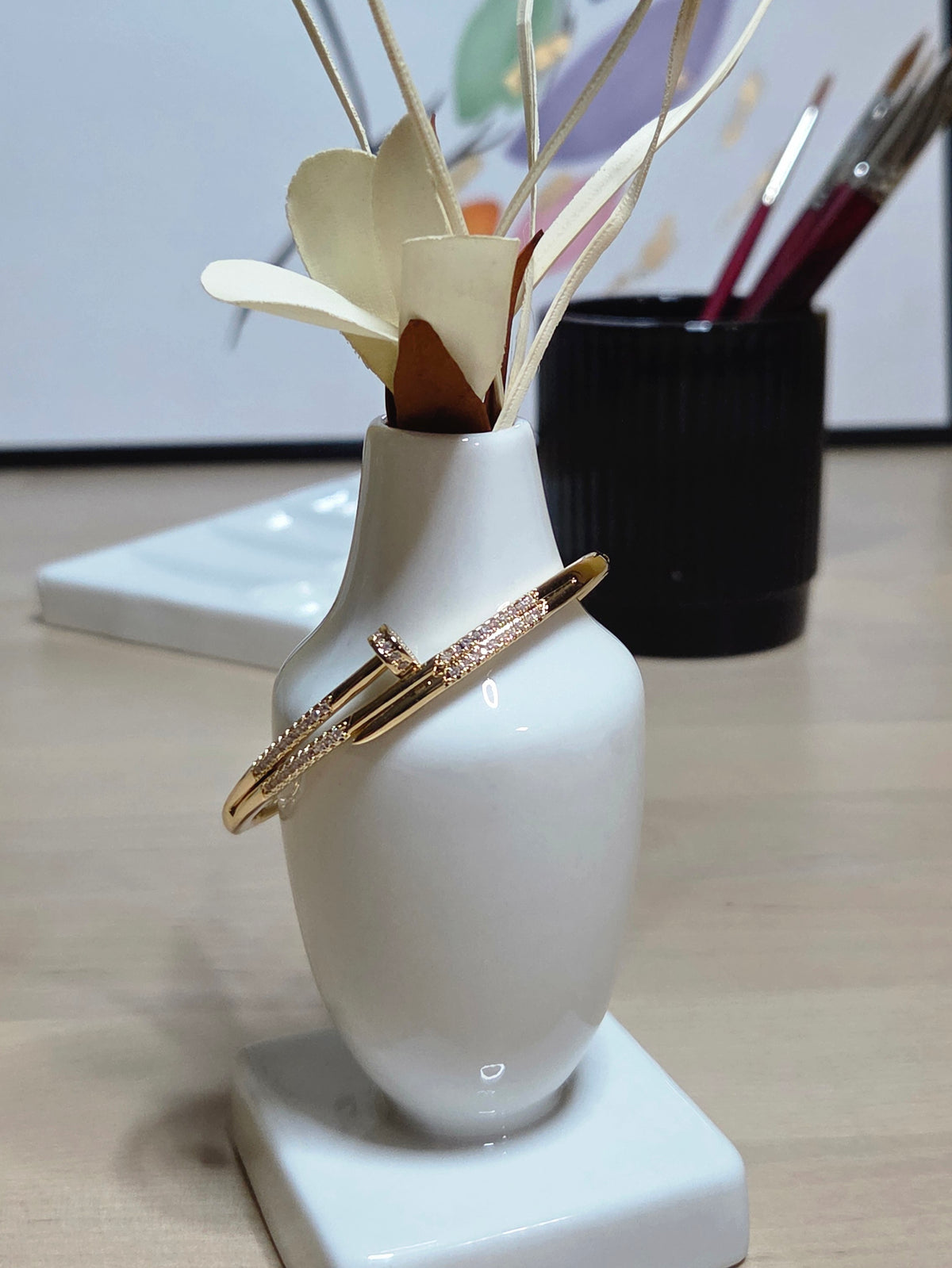 Aurielle Nail Bracelet – Crystal Accent Bangle