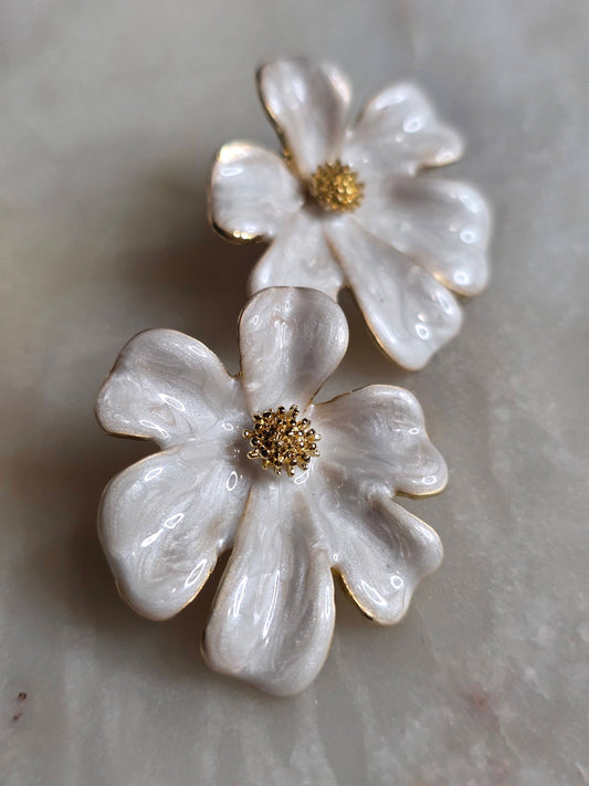Pearl Bloom Flower Earrings