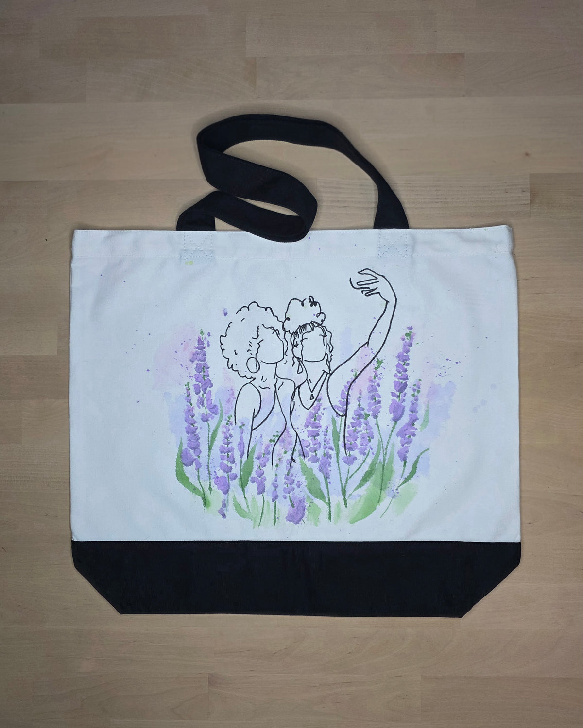 Lavender Encounter — Hand-Painted Canvas Tote