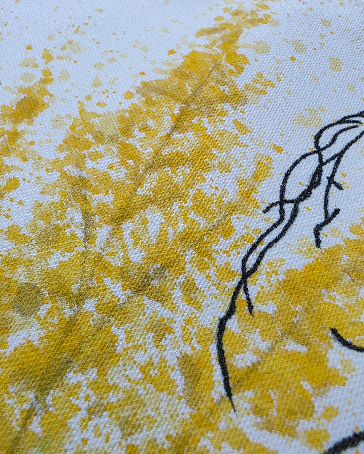 Golden Stillness — Hand-Painted Canvas Tote