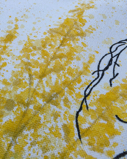 Golden Stillness — Hand-Painted Canvas Tote