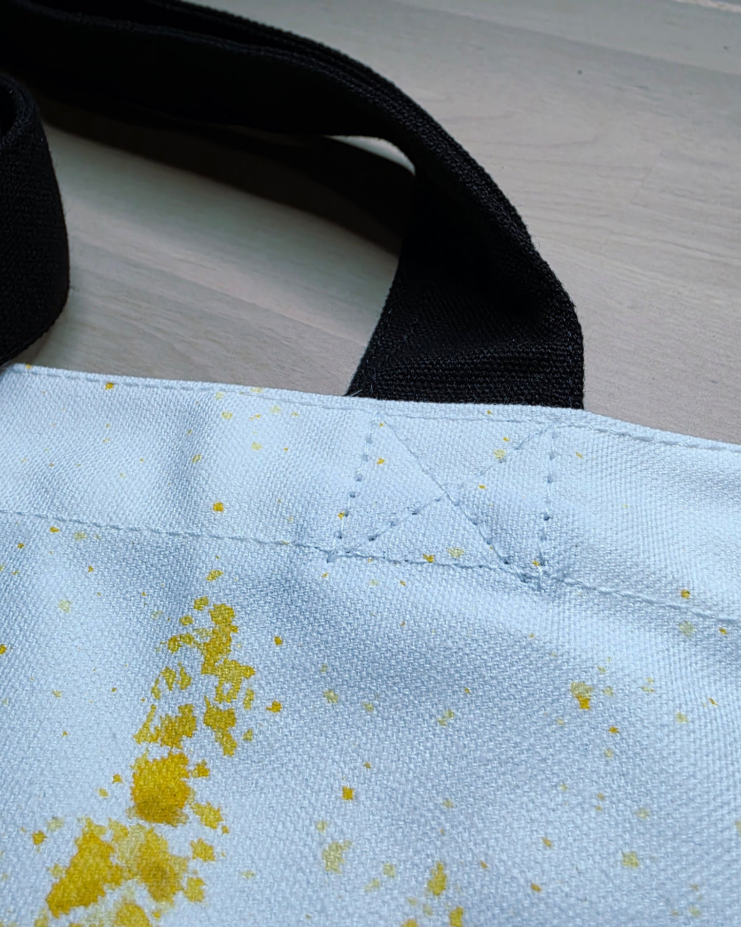 Golden Stillness — Hand-Painted Canvas Tote