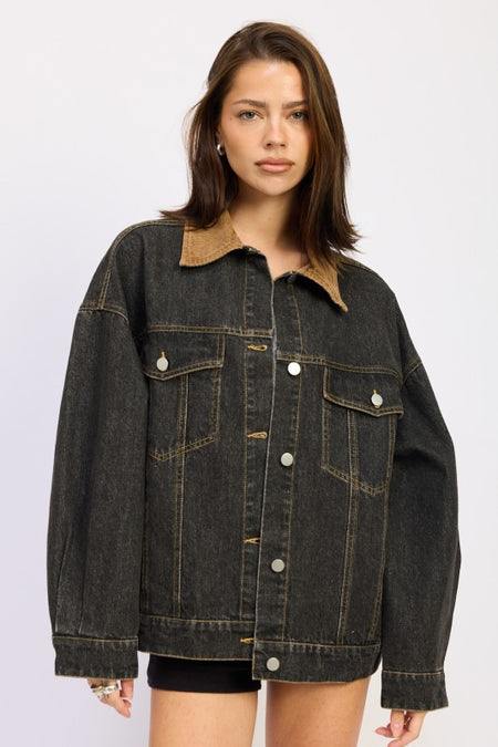 MIX MEDIA OVERSIZE DENIM JACKET