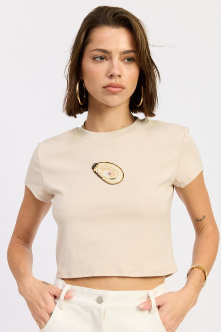 OYSTER EMBROIDERED BABY TEE