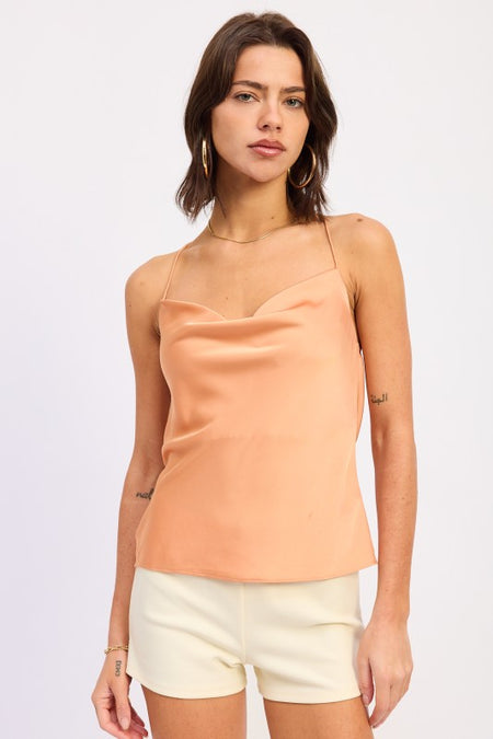 COWL NEKC CAMI WITH RING HARDWARE