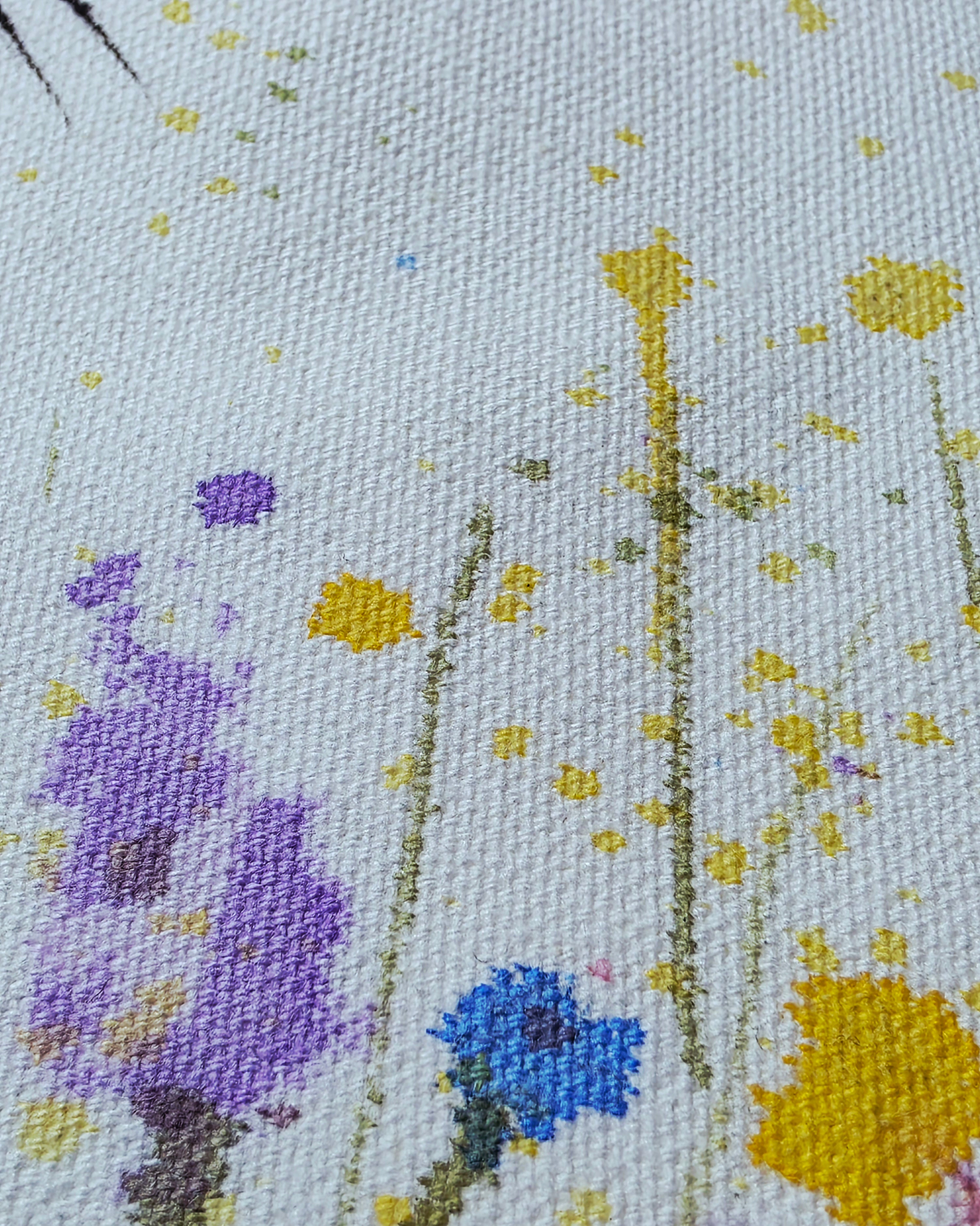 Soft Meadow Study — Hand-Painted Canvas Tote