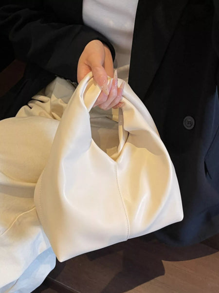 Knot Handle Leather Handbag