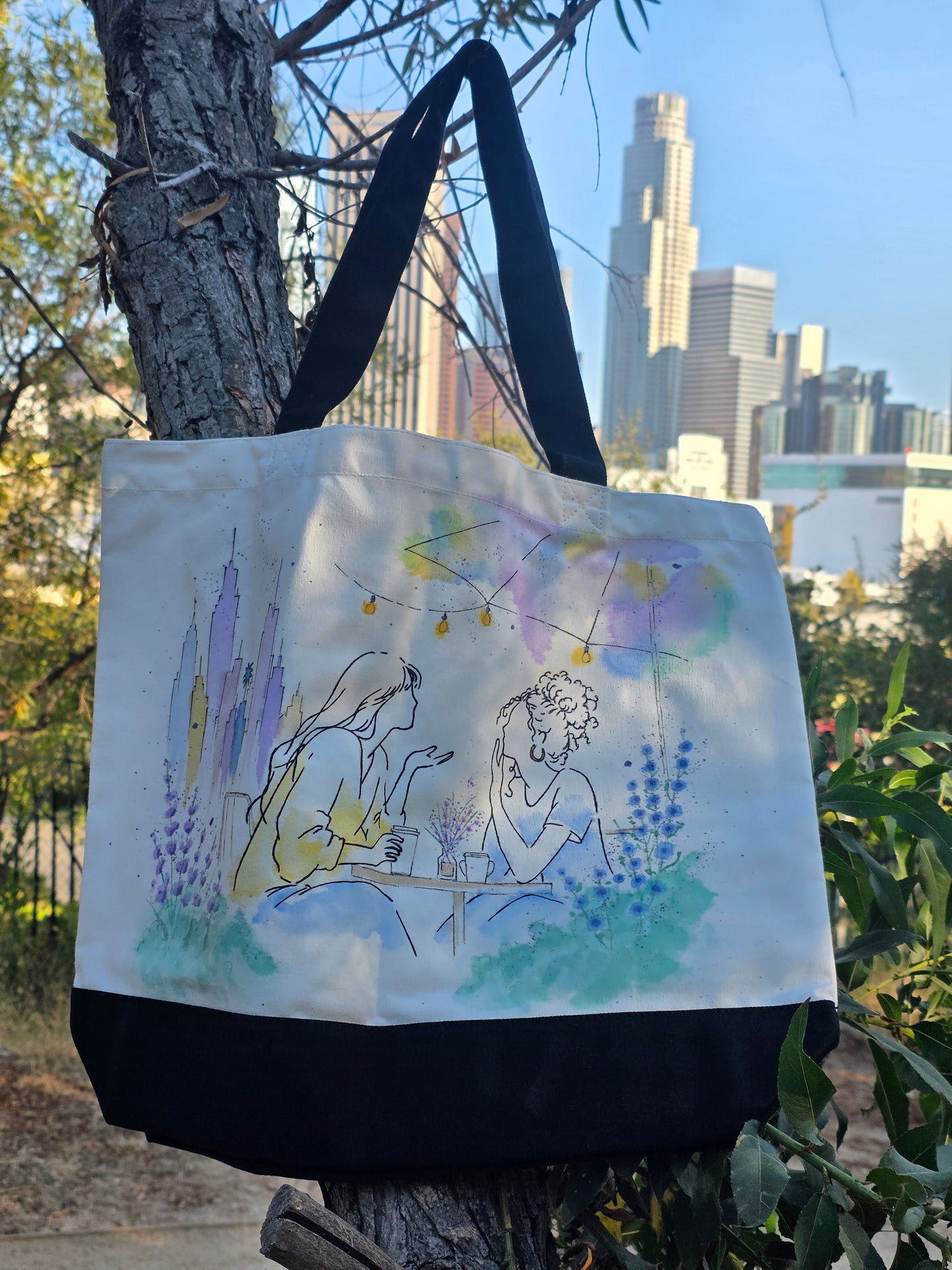 Shared Horizon — Hand-Painted Canvas Tote