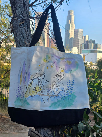 Shared Horizon — Hand-Painted Canvas Tote