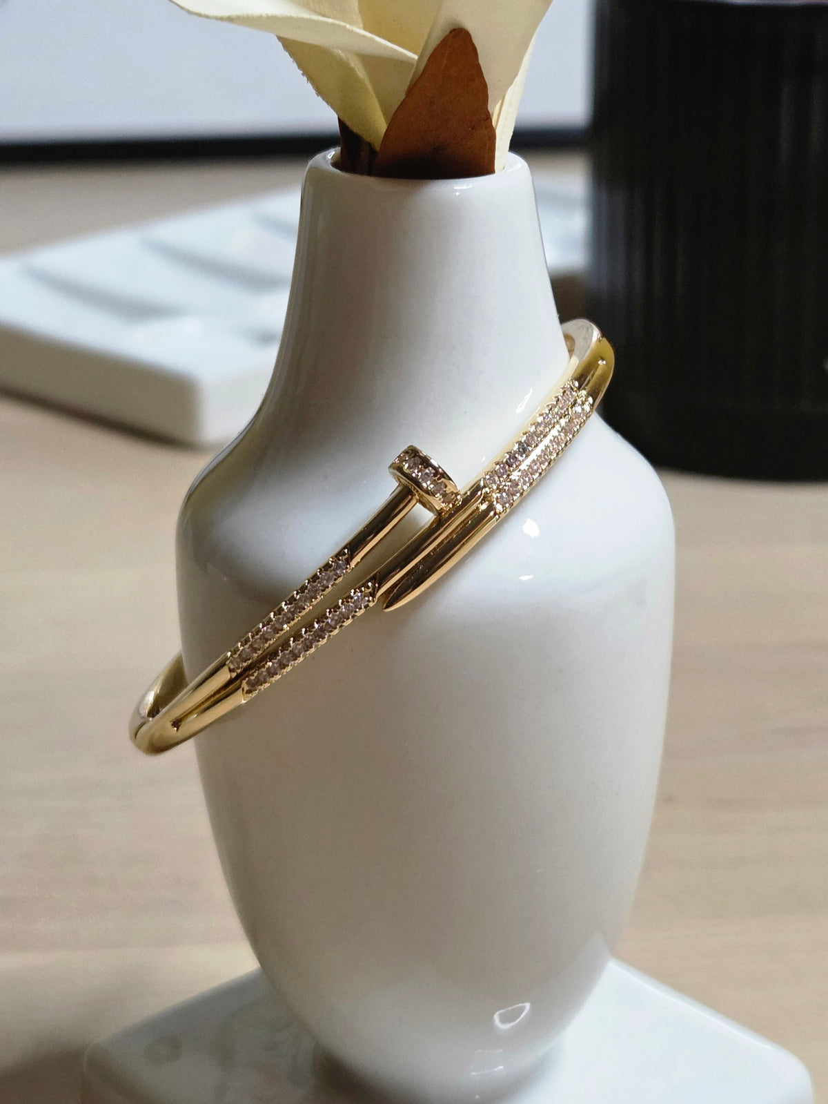 Aurielle Nail Bracelet – Crystal Accent Bangle