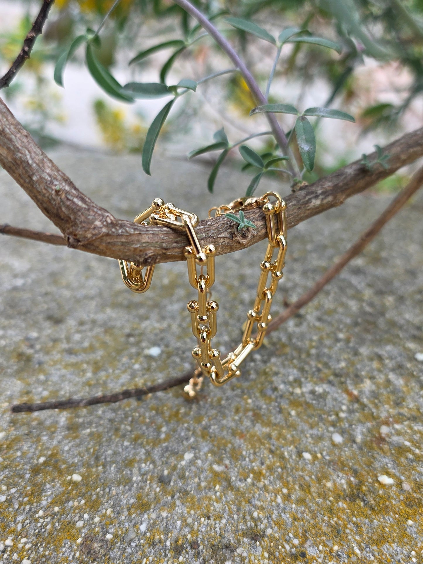 Auréline Chain Bracelet – Gold Tone Adjustable Link Bracelet