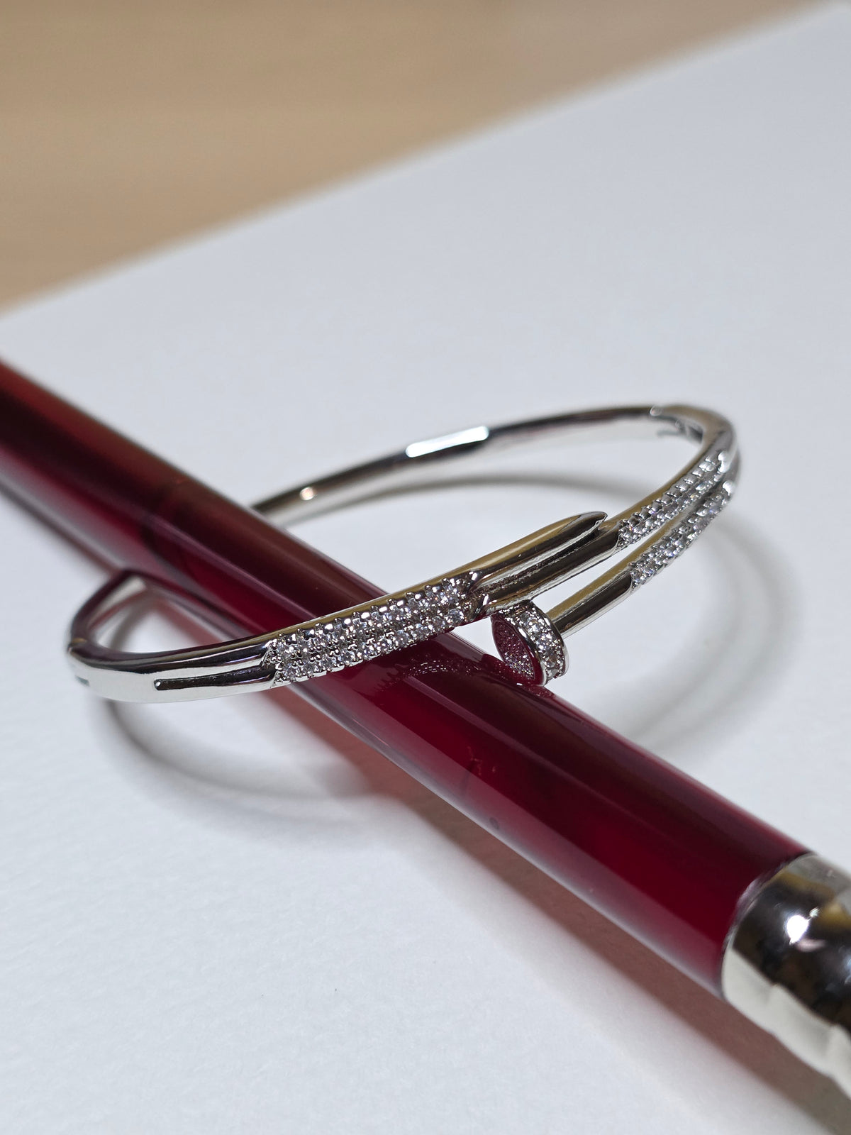 Aurielle Nail Bracelet – Crystal Accent Bangle