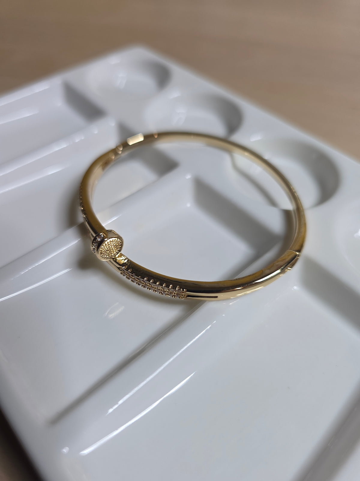 Aurielle Nail Bracelet – Crystal Accent Bangle