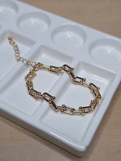 Auréline Chain Bracelet – Gold Tone Adjustable Link Bracelet