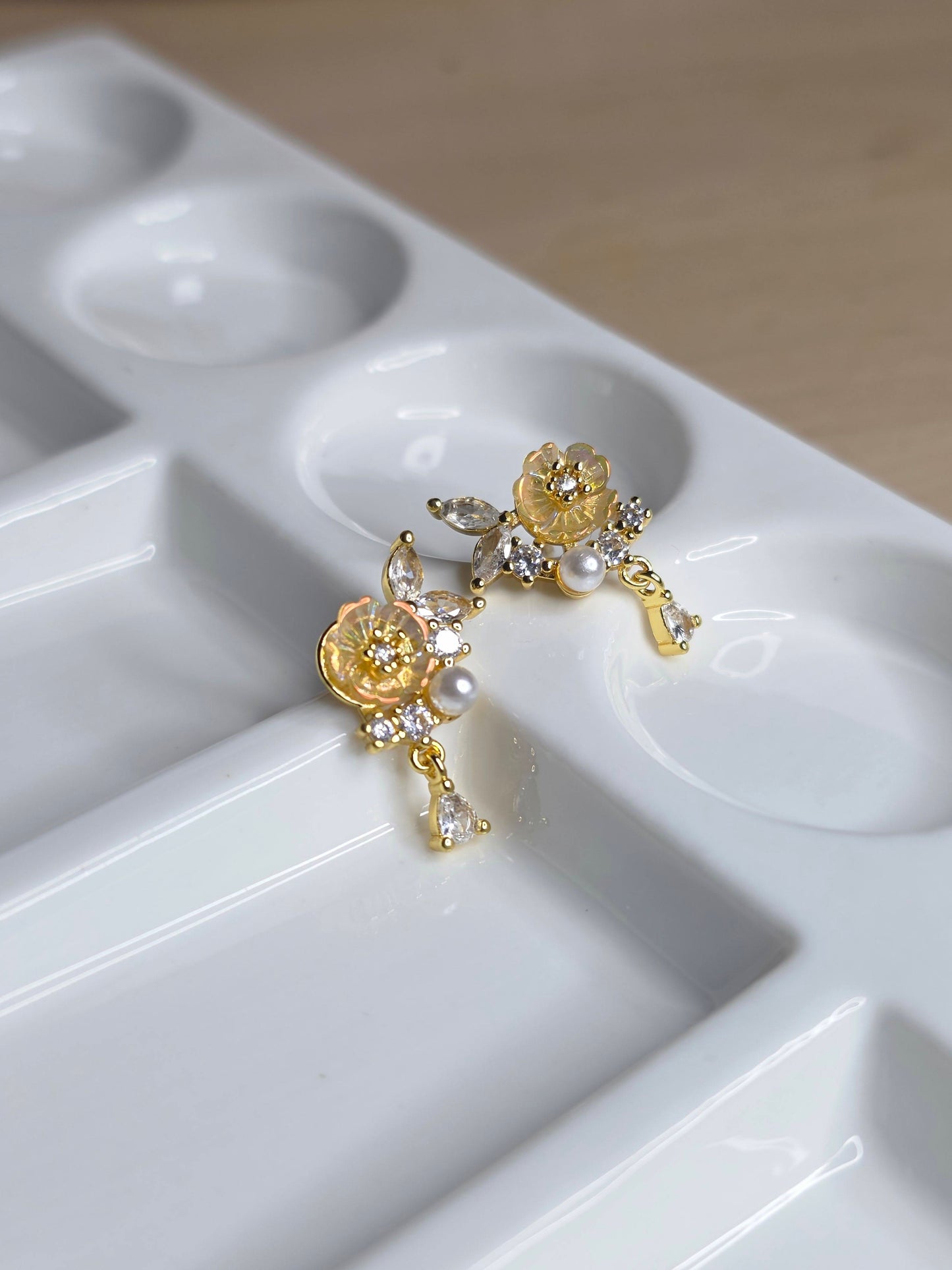 Aurora Floral Pearl Earrings