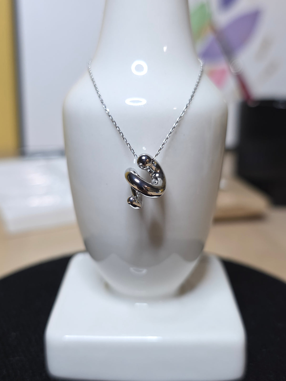 Sculptural Loop Pendant Necklace