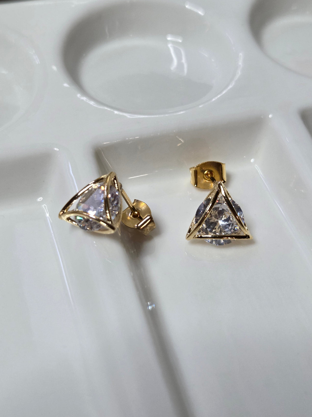 Tessa CZ Triangle Stud Earrings