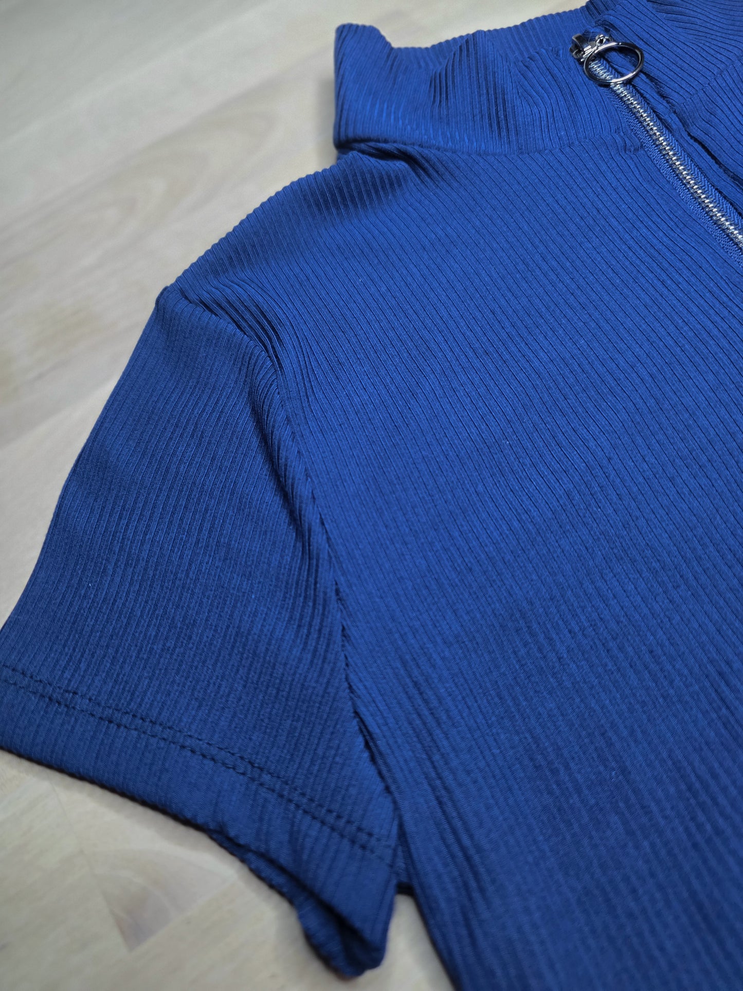 Adrienne Ribbed Half Zip Mock Neck Top