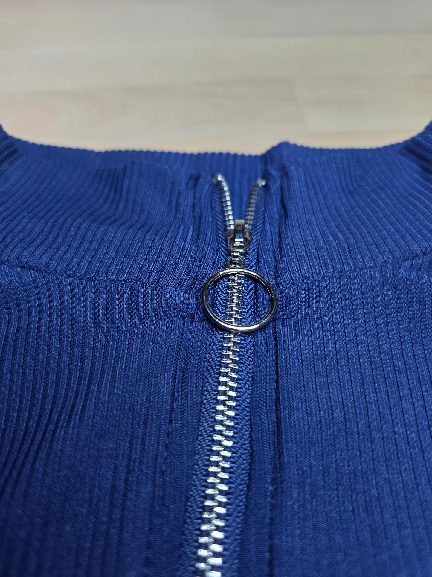 Adrienne Ribbed Half Zip Mock Neck Top