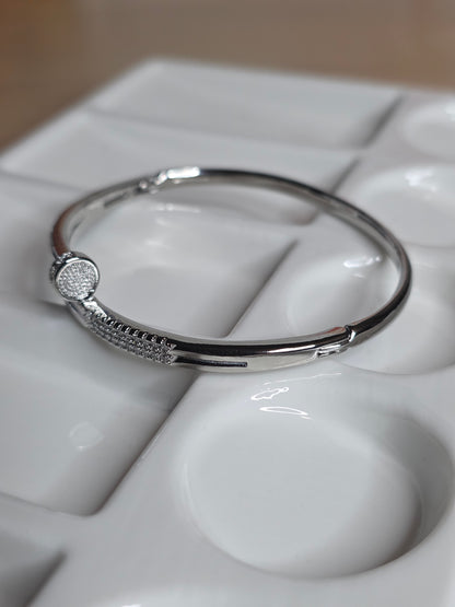 Aurielle Nail Bracelet – Gold Tone Crystal Accent Bangle