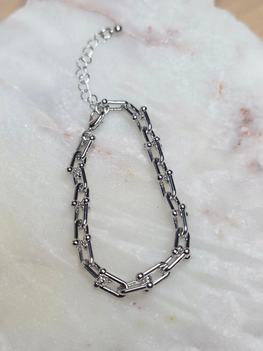 Auréline Chain Bracelet – Gold Tone Adjustable Link Bracelet