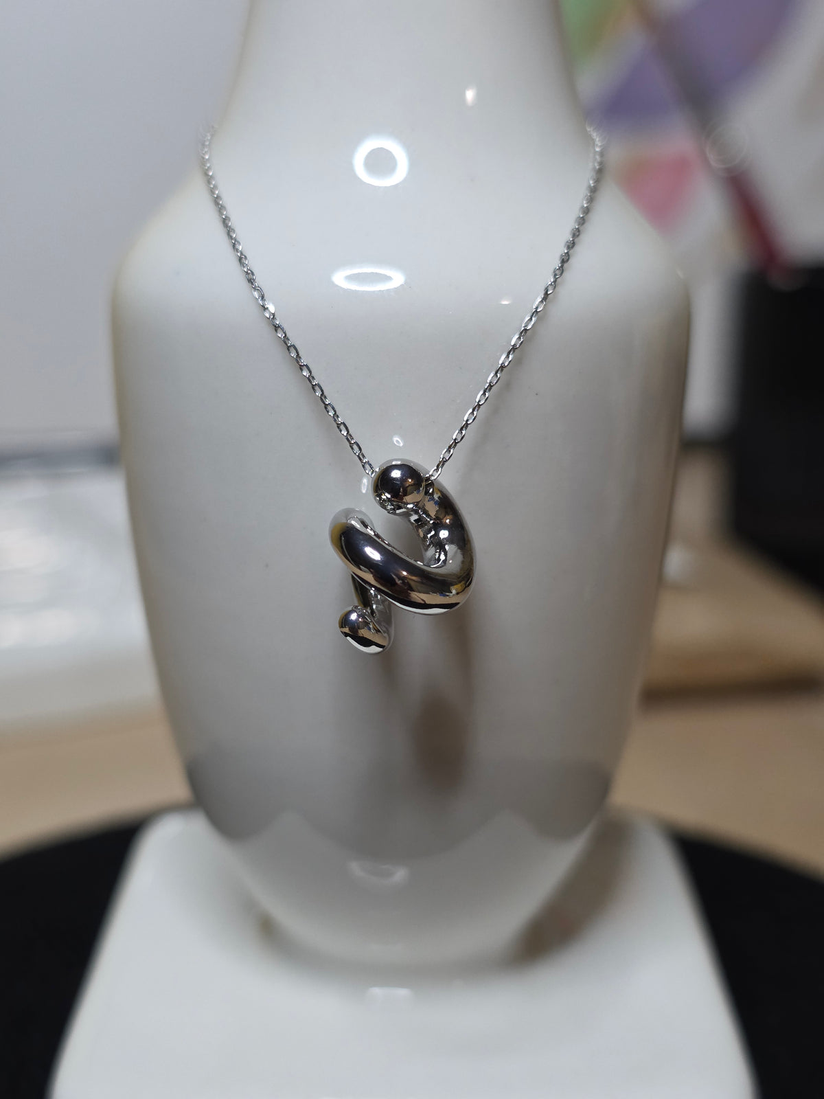 Sculptural Loop Pendant Necklace