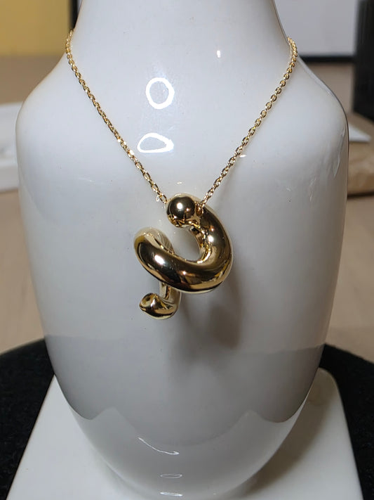 Sculptural Loop Pendant Necklace